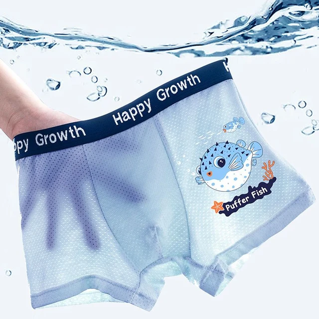 2pcs Kids Boys Boxer Underwear Cartoon Fish Design Children's