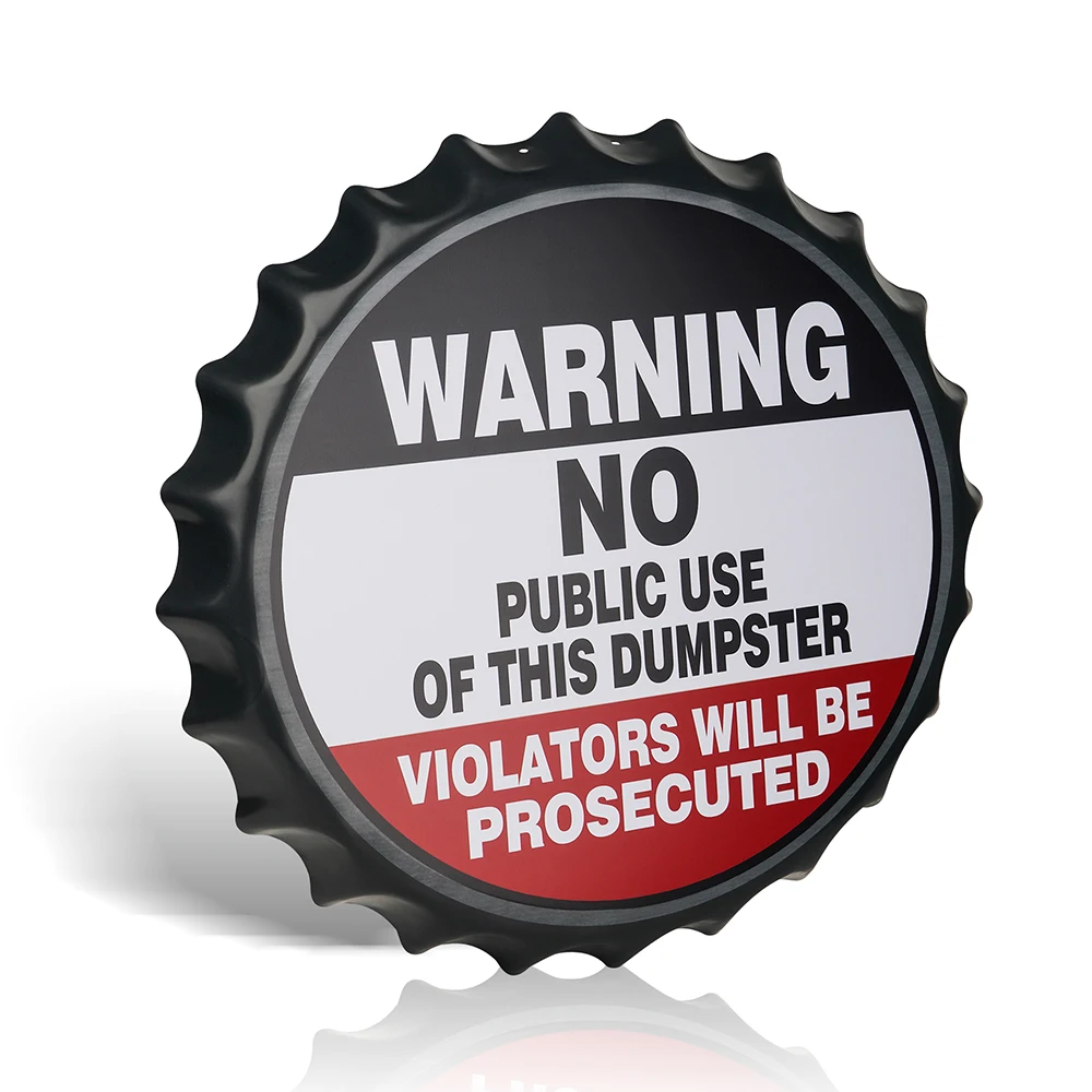 

Warning Bottle Cap Retro Metal Tin Sign Vintage Style Posters Kitchen Diner Restaurant Wall Decor Size 40 5cm