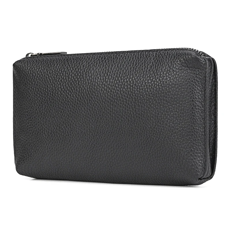 Real Cowskin Long Wallet Men Woman Genuine Leather Female Clutch Purse For Cellphone Card Holder Wallet Women Men Long Purse