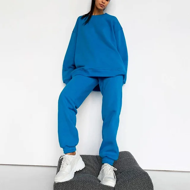 Ensemble de survêtement pour femme, ensemble de sport et yoga en molleton, pantalon de jogging, tenue de fitness, ensemble 2 pièces pour femmes 1