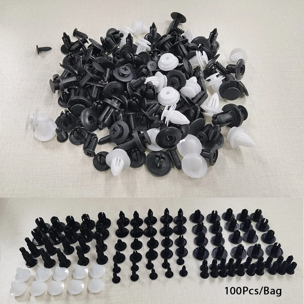 100 pcs 6mm Auto Befestigungs clips Auto Stoßstangen clips Halter Auto  Befestigungs element Niet Tür verkleidung Kotflügel Liner Push Pin Clip für  PKW LKW - AliExpress