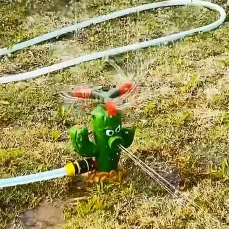 Summer Adults Kids Fun Water Yard Lawn Toy Cartoon Cactus Shape Sprinklers Sports Game Children Garden Play Watering Irrigation