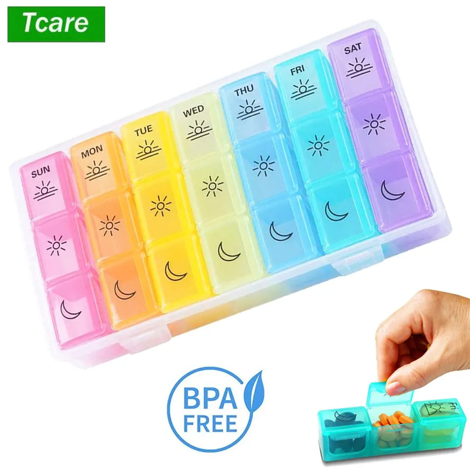 Circular Mini Travel Moisture-proof 14 Grid Medicine Box Portable Can Be  Split A Week Morning and Night Divided Plastic Pill Box - AliExpress