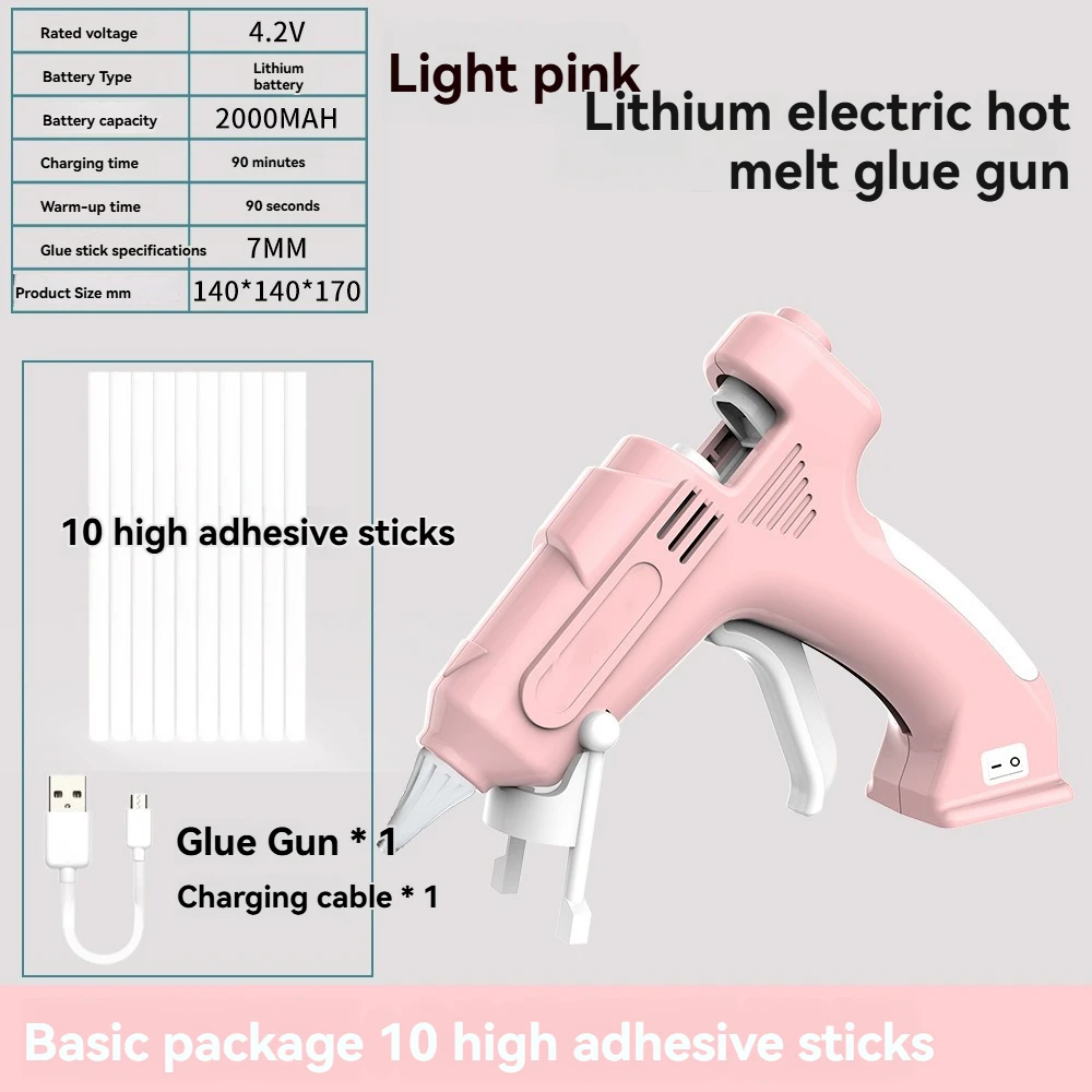 Cordless Hot Melt Glue Gun Child Hand Crafts Home DIY Repair Use 7mm Glue Stick Wireless Glue Gun 5