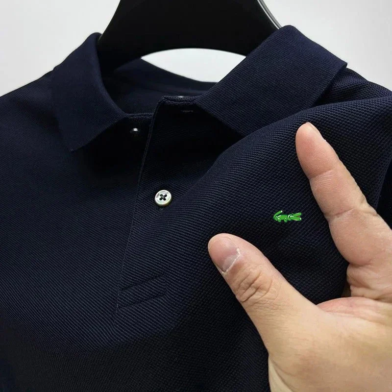 Polo Shirt Mens Shirts Men's Polo Shirt Summer Business Leisure Breathable Lapel Polo Shirt Man Tops Tees