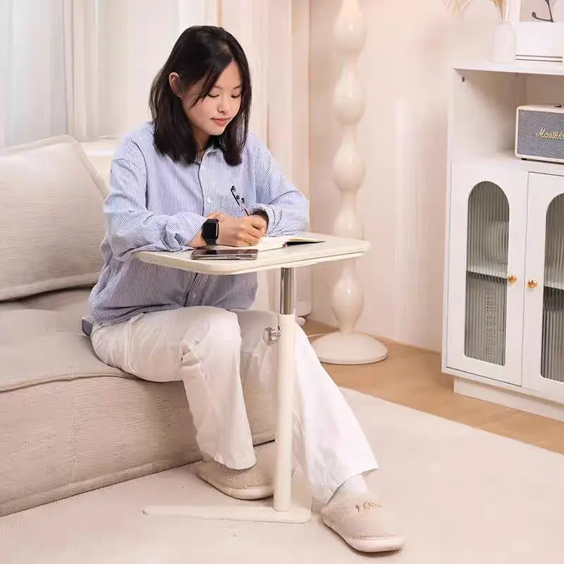 Overbed Bedside Sofa Table with Hidden Wheels Adjustable Height Home Use Bed Table Laptop Mobile Standing Desk For Bedroom