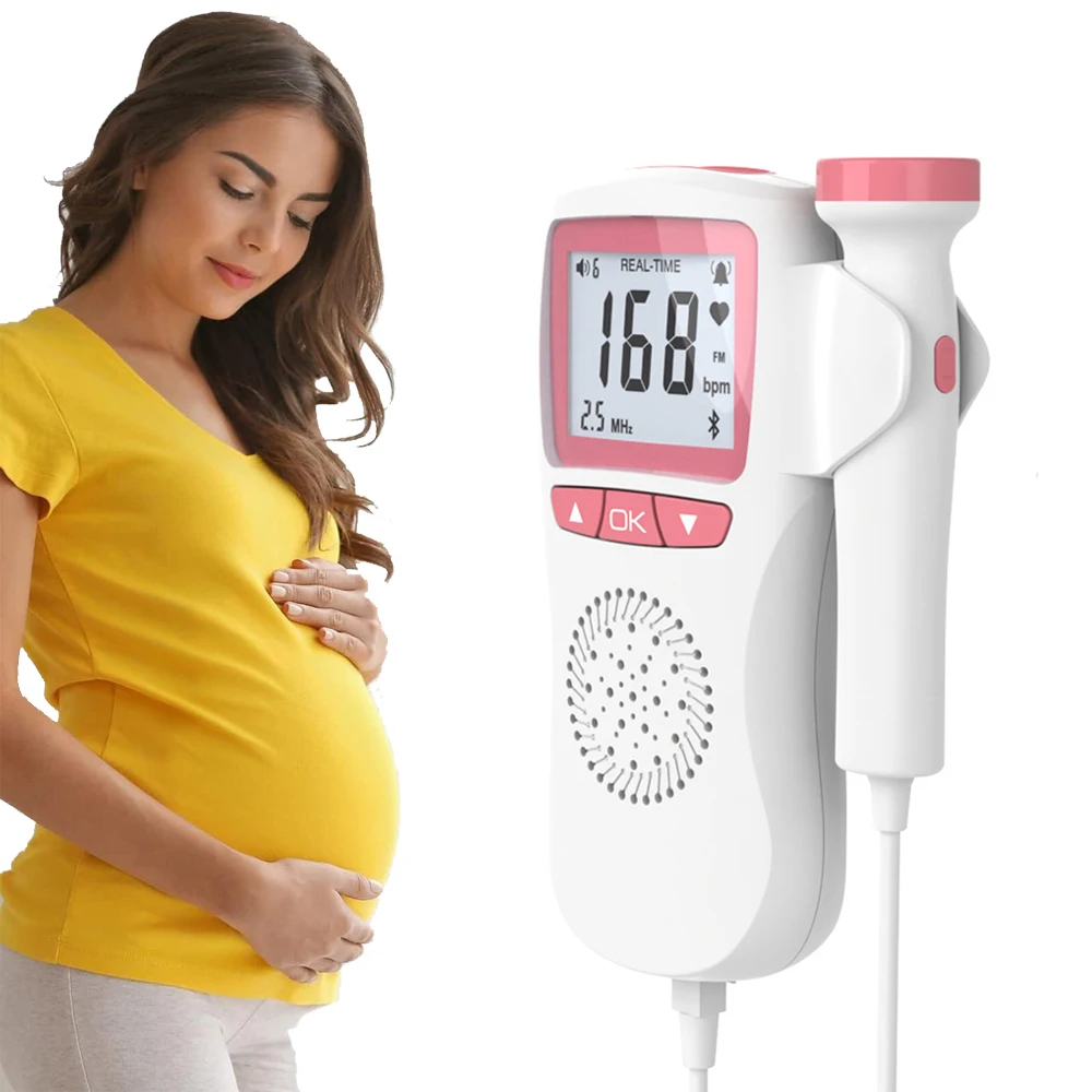 2.5Mhz Home Ultrasound Doppler Rilevatore Di Battito Cardiaco Fetale Cardiofrequenzimetro Fetale Senza Radiazioni