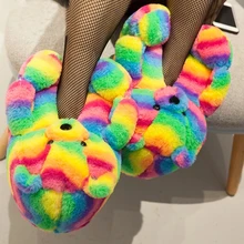 

Mother and children design teddy house Creativity slippers home failmy footwear women crazzy plush slippers shoes