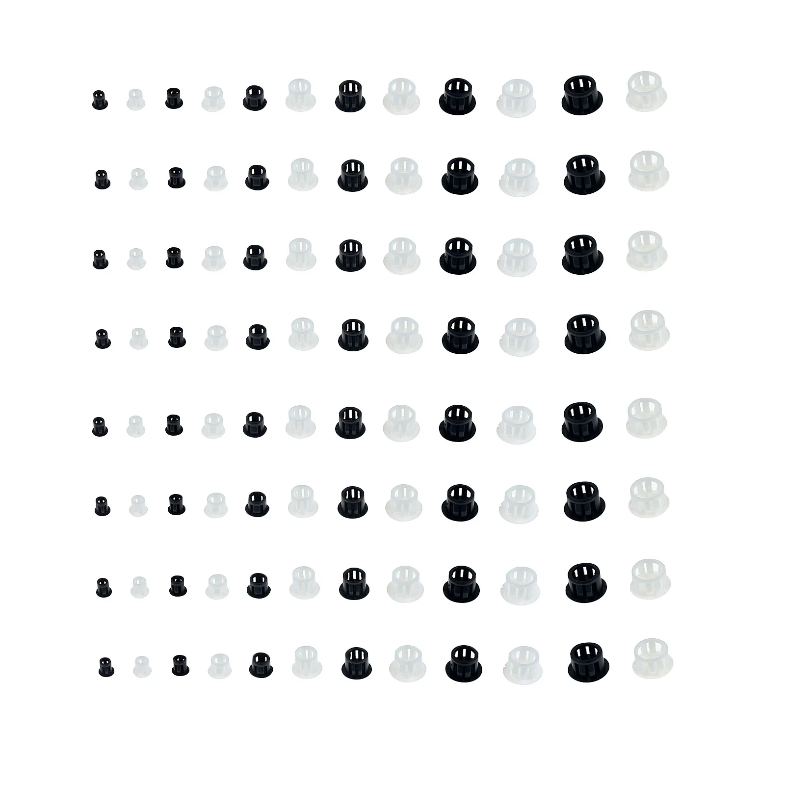 50pcs/set Hole Plugs 5/6/8/10/12/13/14mm Nylon Snap-on Dust Cover Tube Flat Cap Plugging Pipe Furniture Screw Hole
