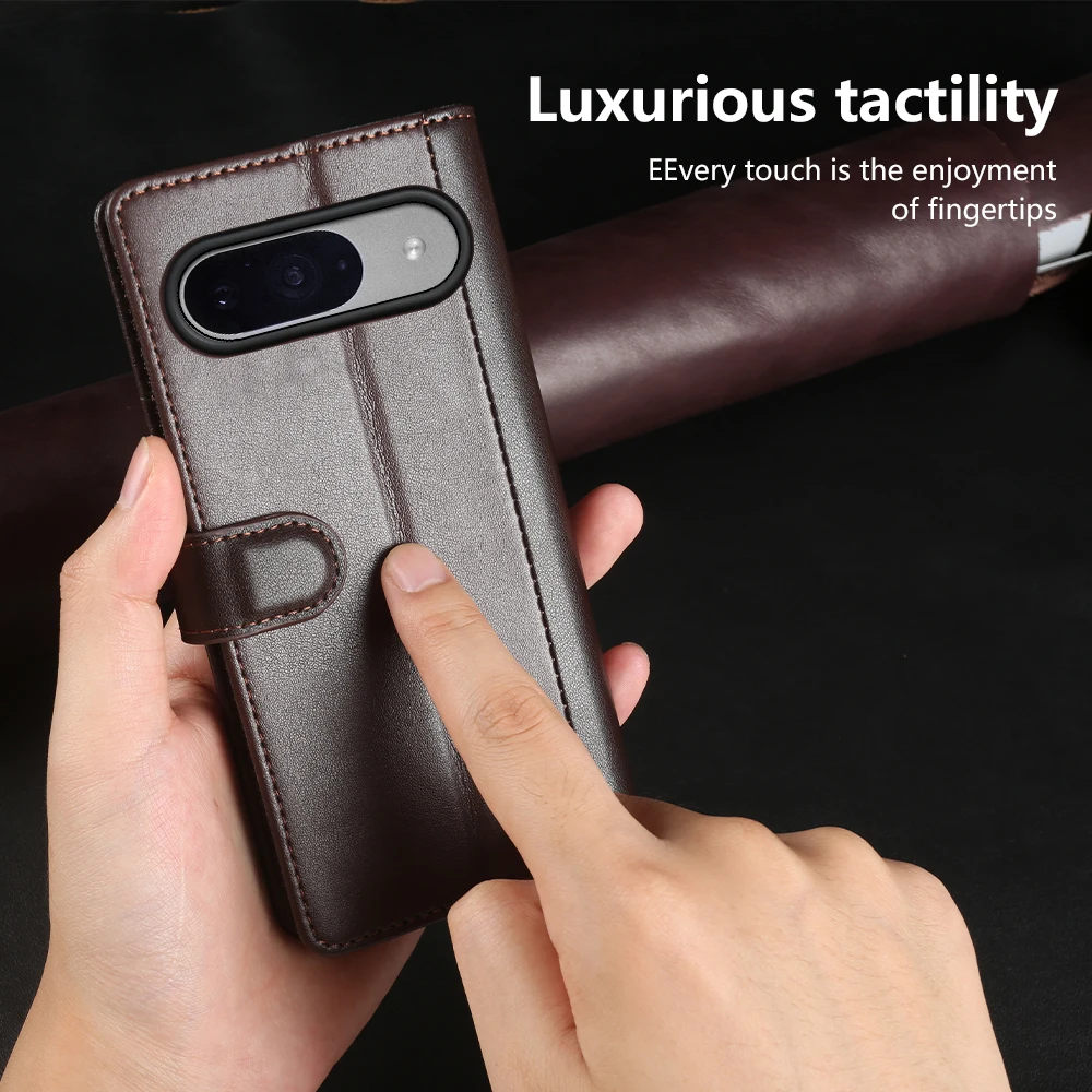 Luxury Genuine Leather Phone Case with Card Holder Wallet Function