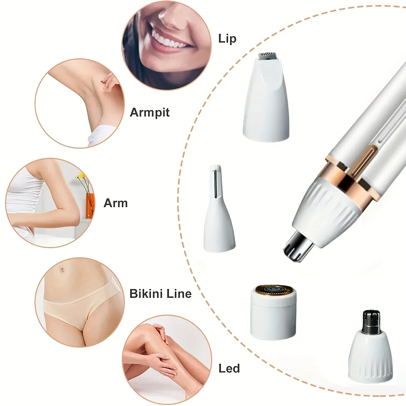 4 In 1 Womens Electric Eyebrow Trimmer Eye Brow Shaper Pencil Face Hair Remover For Women Automatic Eyebrow Shavers Pocketknife 2
