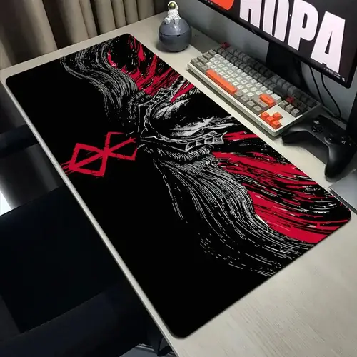 Black White Anime Mouse Pad Guts sword in berserk Gamer Mouse Mat Computer gaming Accessories Keyboard Laptop mouse Desk pad - Image 17