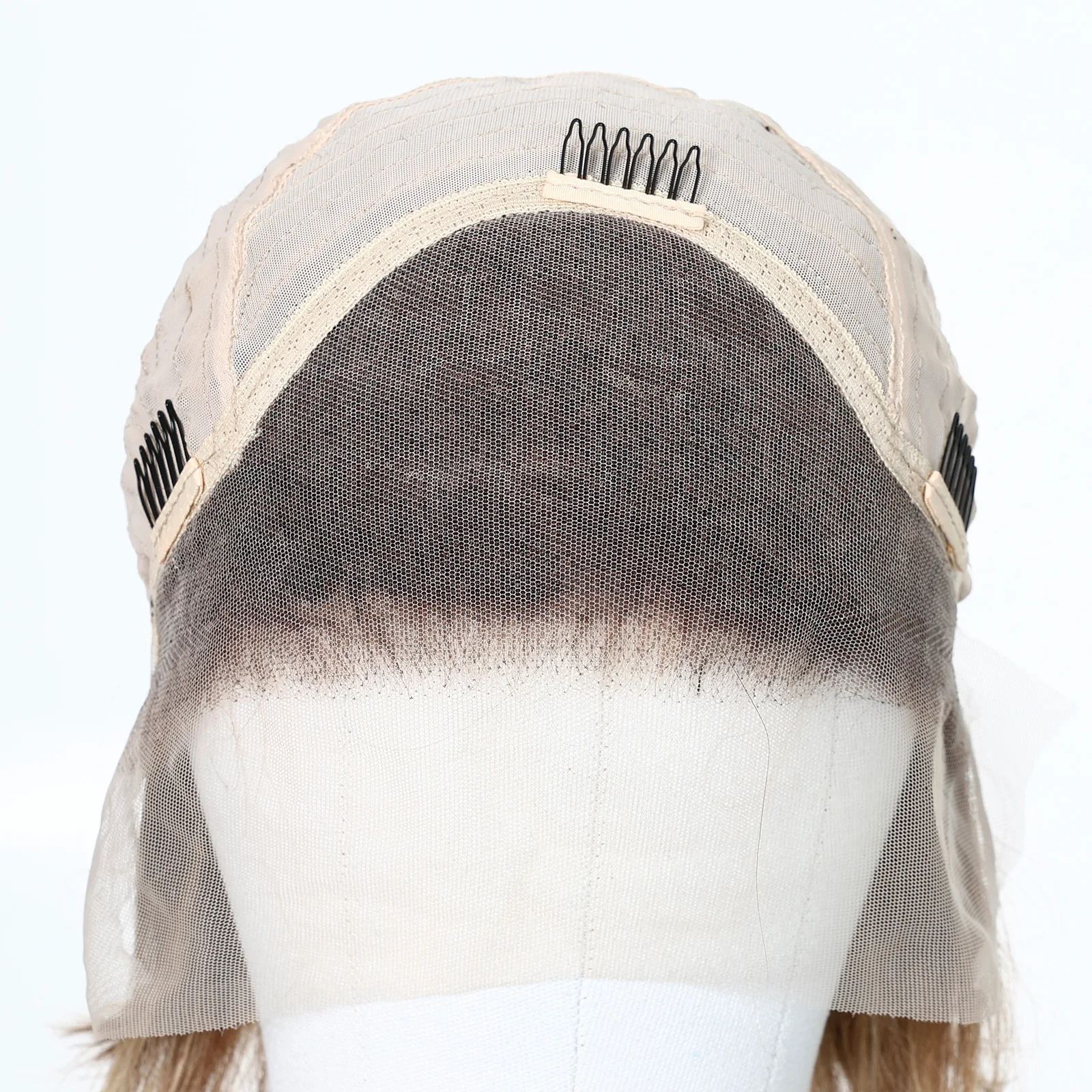 13*4 레이스 인모 가발 짧은 보브 스트레이트 가발 여성용 브라운 하이라이트 부드러운 레미 헤어 가발 일상 파티용