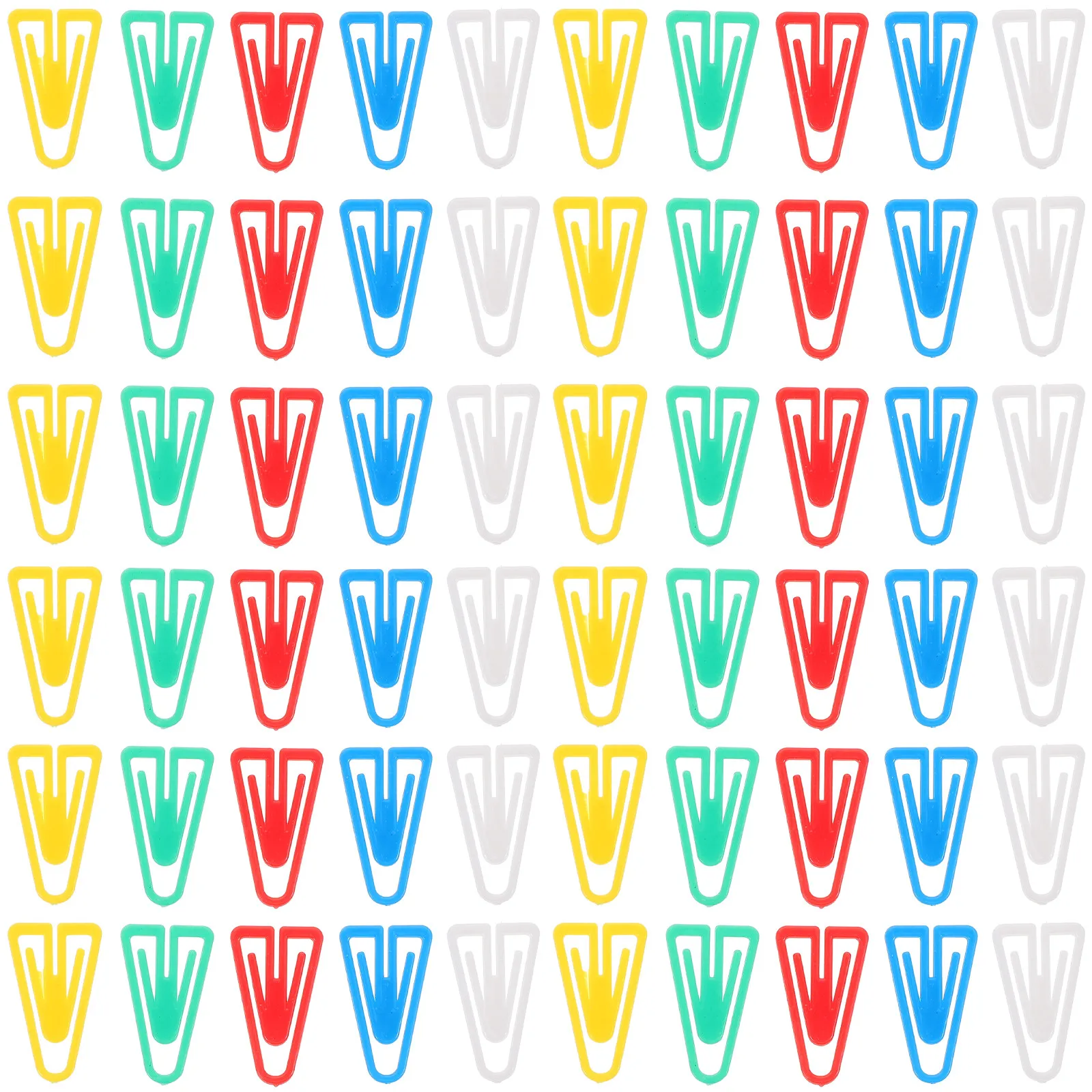 100Pcs 사랑스러운 삼각형 모양의 종이 클립 사무실 학교 홈 DIY 사진 앨범 북마크를위한 편리한 작은 컬러 종이 클립