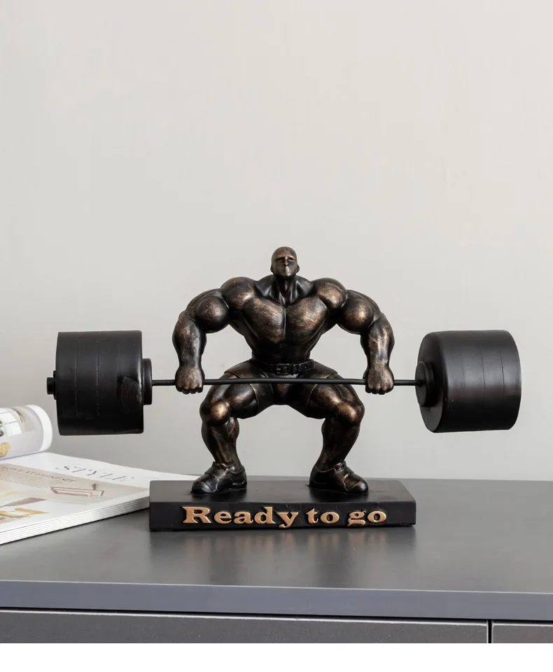 Fitness Muscle Lifting Dumbbell Cartoon Character Statue, Cartoon Model,  Handmade, Collectible, Desktop Decoration, Car Interior, Perfect Choice For  H