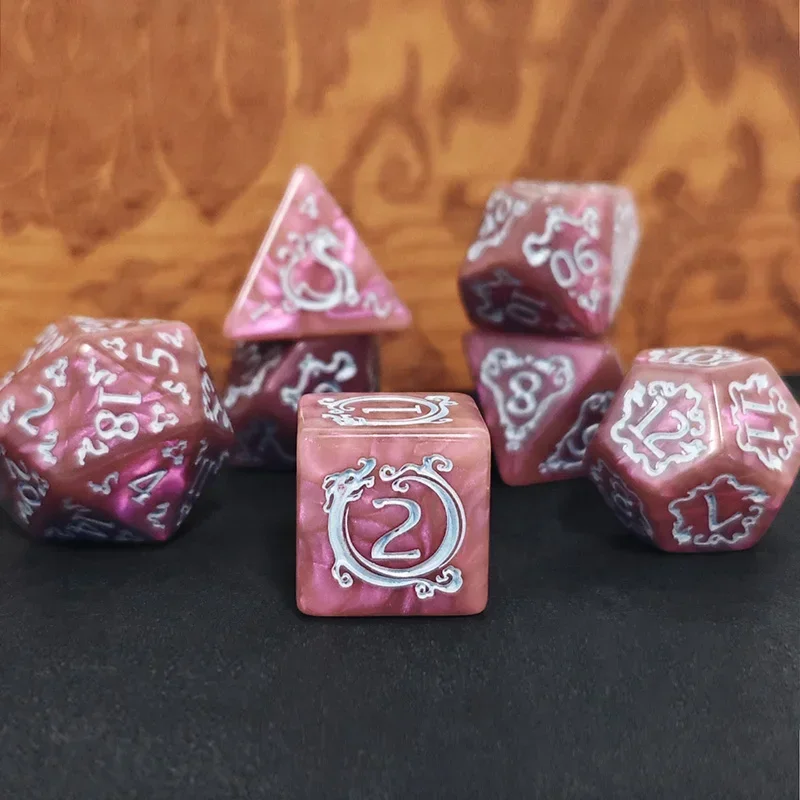 7-Piece Dragon-themed Polyhedral RPG Dice Set