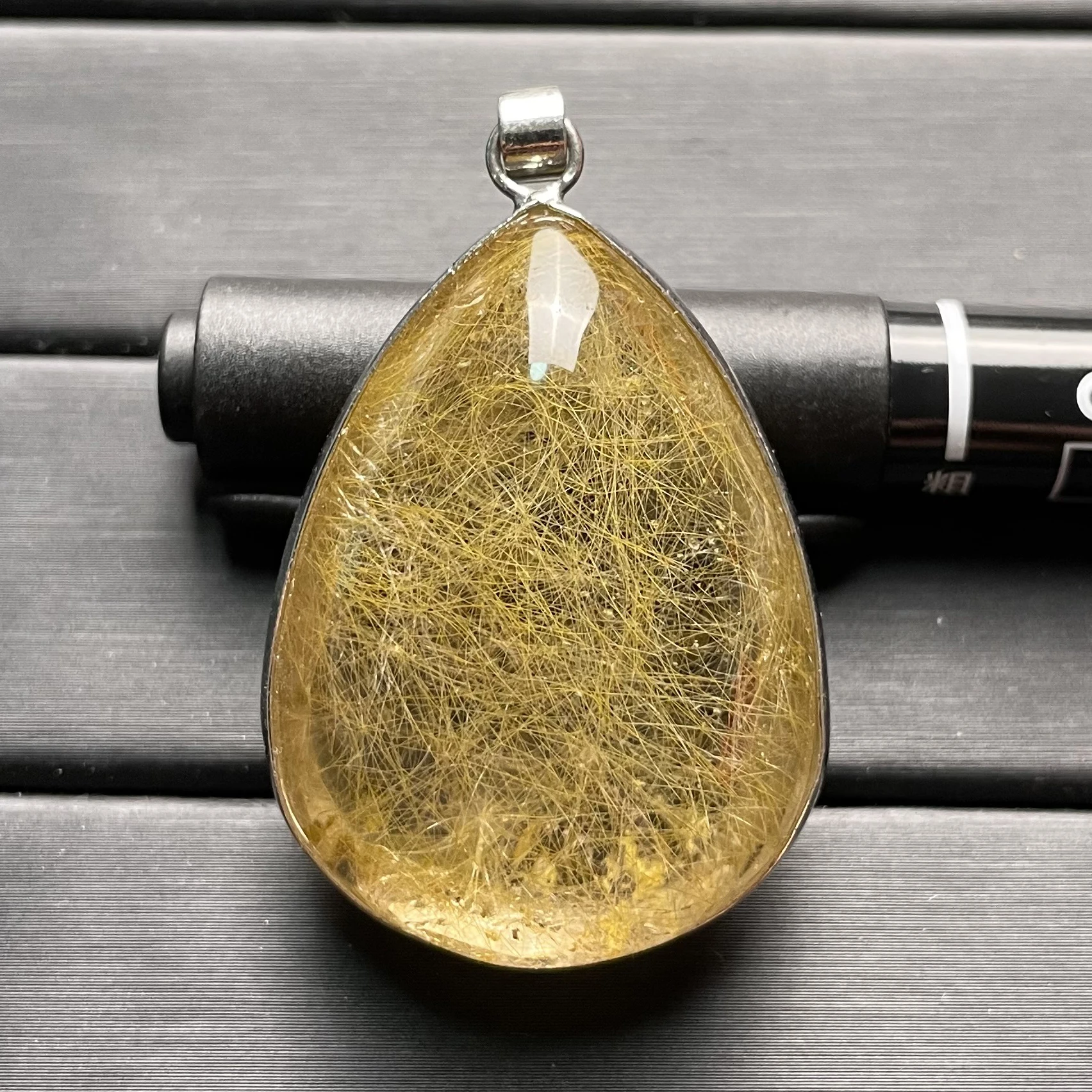 Natural Stone Green Phantom Crystal Pendant Quartz Rutilated Jewellery Decoration Polished Rock Healing 5