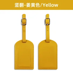 Engraved Initials Luxury Luggage Tag - Elegant Travel Accessory and Gift (Yellow)