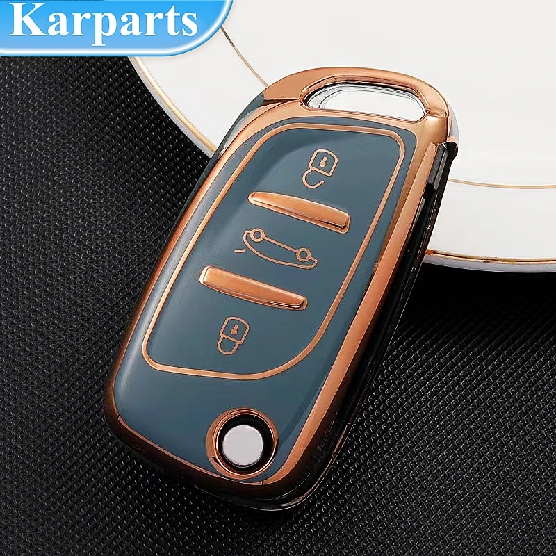 

New TPU Car Flip Key Case Cover Shell Fob For Citroen C1 C2 C3 C4 C5 XSARA PICA For Peugeot 306 407 807 For DS DS3 DS4 DS5 DS6