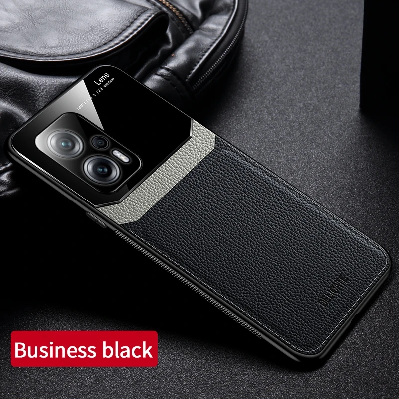Leather Texture Plexiglass Phone Cover For Xiaomi Poco X4 GT X4GT 5G NFC Case TPU Soft Frame Protect Funda PocoX4GT Poko_voghion.com
