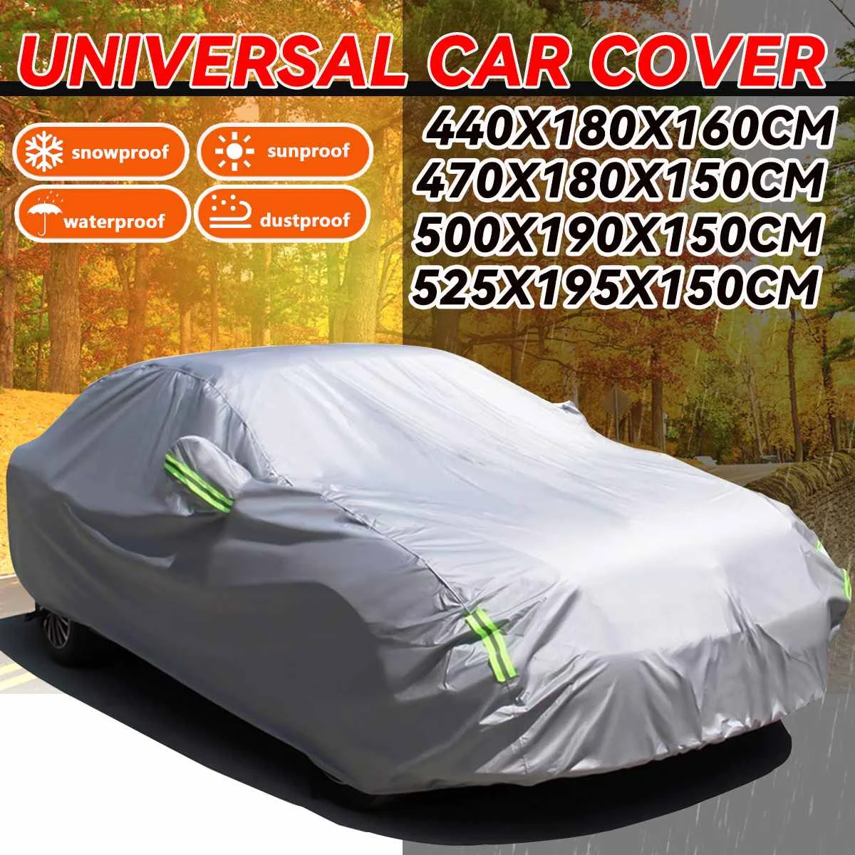 Full Car Cover Winter Snowproof Ice Frost Protection Waterproof Anti