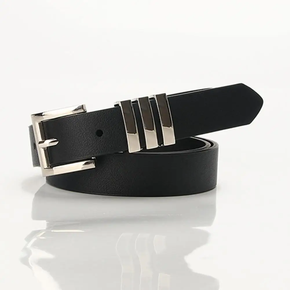 

Versatile Women Belt Stylish Women's Square Buckle Belt with Adjustable Length Multi Holes Design Faux for Jeans for Versatile