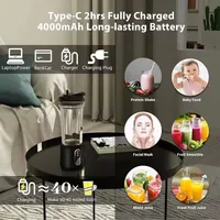 Nouveau 180W presse-agrumes Portable double usage tasse de jus USB 4000mAh batterie extérieur fruits frais mélangeur 4 lames Smoothie jus tasse mélangeur 4