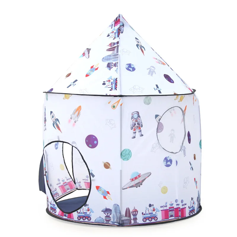 Rocket Ship Kids Tents Pop Up Play Toys Tent for Children Large Space Indoor Pretend Playhouse Outdoor Play Tent for Boys & Girl