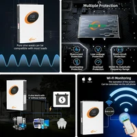 Jsdsolar Onduleur Solaire Hybride 4KW 6.5KW 12KW 24V 48V à Onde Sinusoïdale Pure, Onduleur PV On/Off Grid 160A avec Chargeur Solaire MPPT 500VDC, WiFi, RS232, RS485, CAN pour Système Solaire Domestique 2