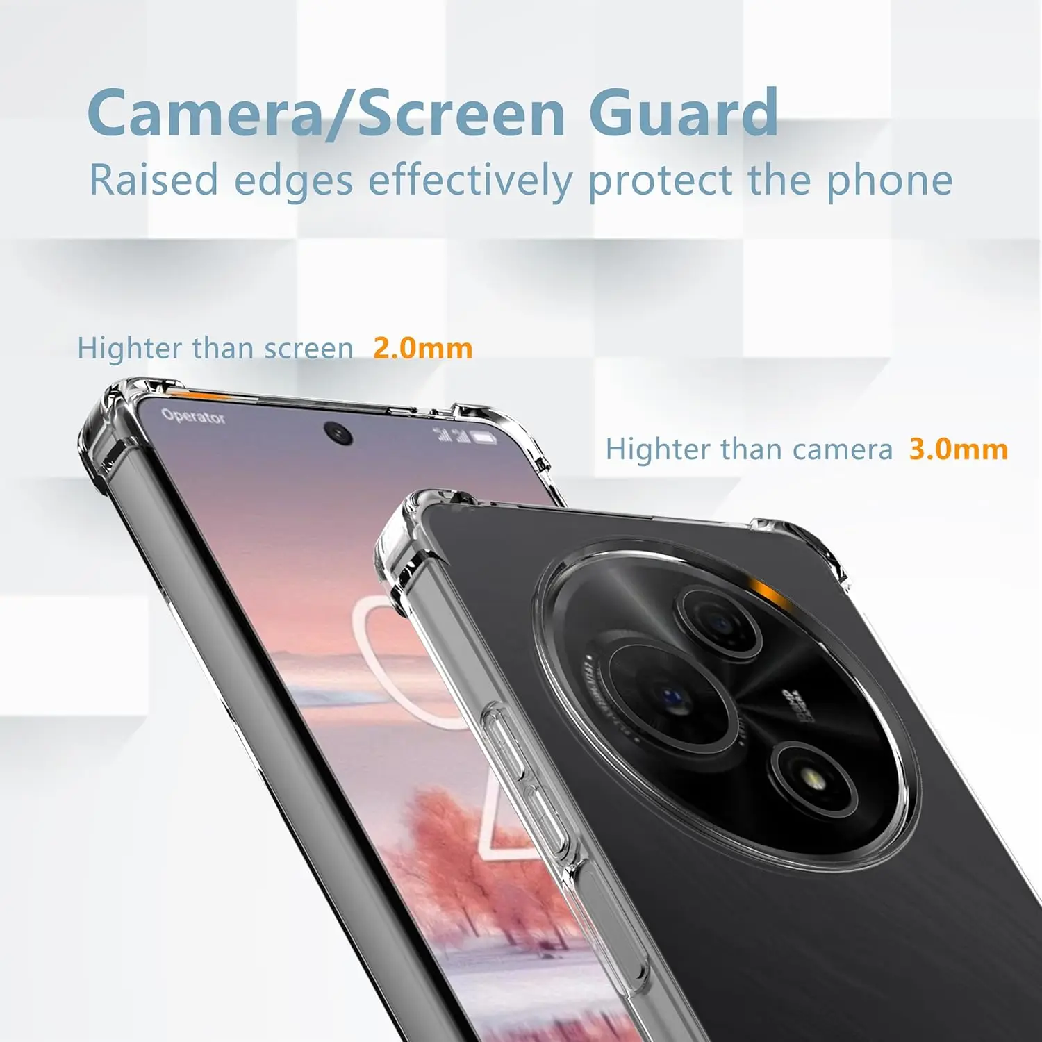 Reinforced Clear Soft TPU Case with Camera Protection and Airbag Corners