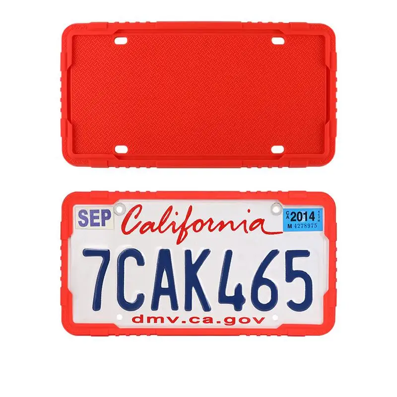 Car Silicone License Plate Frame Kit, Scratch Resistant, Parafuso à prova d'água, Montado Number Plate Holder, Acessórios de Modificação do carro