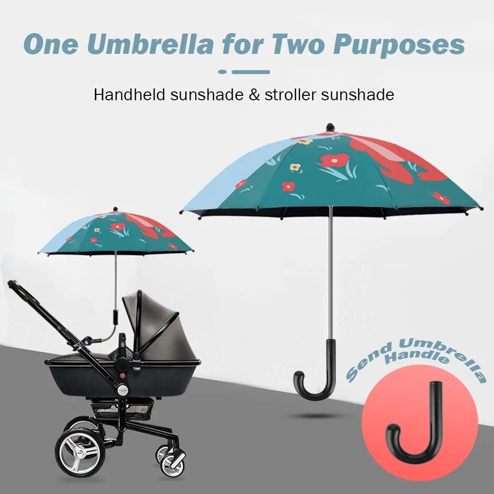 Multi-Purpose Adjustable Baby Stroller Umbrella Cute Cartoon Summer Handheld Children Umbrella for Girls UV Protection Umbrella baby stroller cover for winter