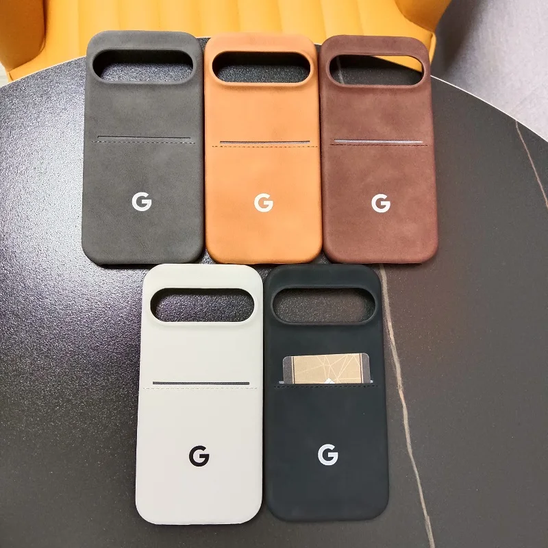 Leather Sheepskin Card Holder Phone Case - Luxury Business Style Protective Back Cover