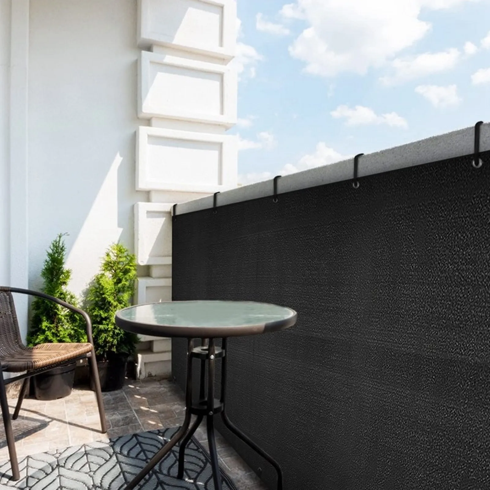 

Balcony Privacy Screen Fence Cover HDPE UV Protection Privacy Screen Fence Sun Shade Netting Mesh Cloth for Backyard 0.9*5m