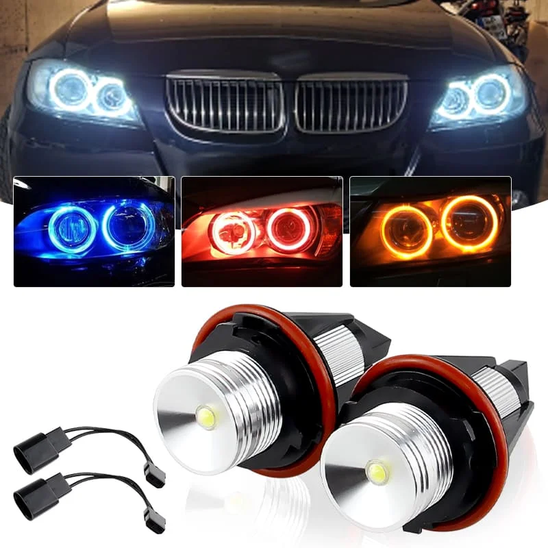 2 Piezas para BMW E39 E53 E60 E61 E63 E64 E65 E66 E87 E83 525i 530i Xi 545i M5 2000-2007 Luces LED de Ojos de Ángel Sin Errores