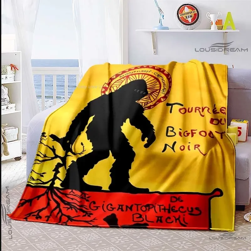 Bigfoot Savage Blanket Cool Graffiti Gorilla Blanket Camping Sofa Bed Blanket Lightweight Soft Flannel Bedspread Warming Cover 6