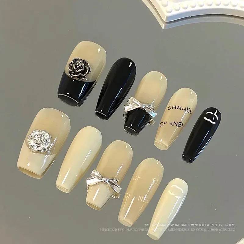 10PCS White Pearl Chanel Nail Charms