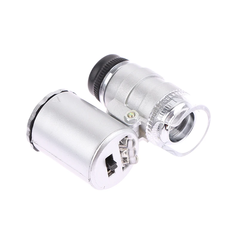 60X Illuminated Microscope Portable Handheld Jeweler Magnifier With LED Light Mini Pocket Magnifying Glass For Home And Office Digital Microscope Handheld Microscope Magnifying Glass Mini Microscope Pocket Microscope