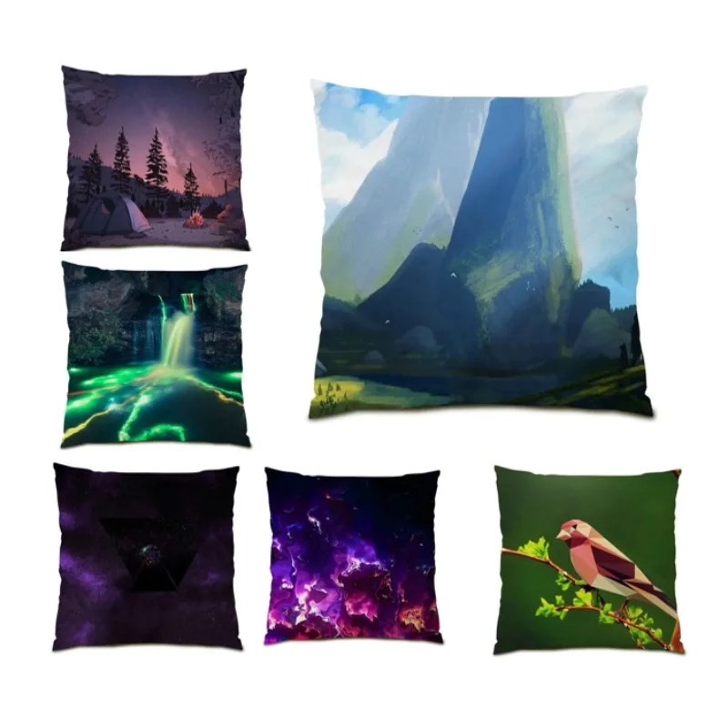 

landscape Cushion Cover cojines 45x45cm Art hug pillow cover home decor Decor Scenic Beautiful Scenery Pillowcase F1927