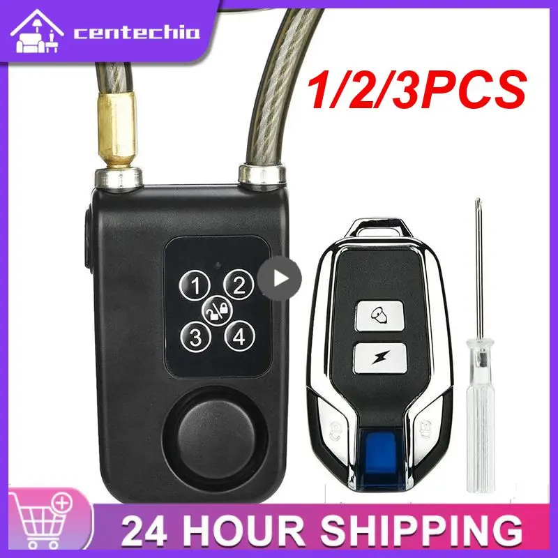 1/2/3PCS Smart Alarm Lock Anti-Theft Chain For Bike Gate APP Wireless Remote Control Blue Electric Door Spiral Four-digit