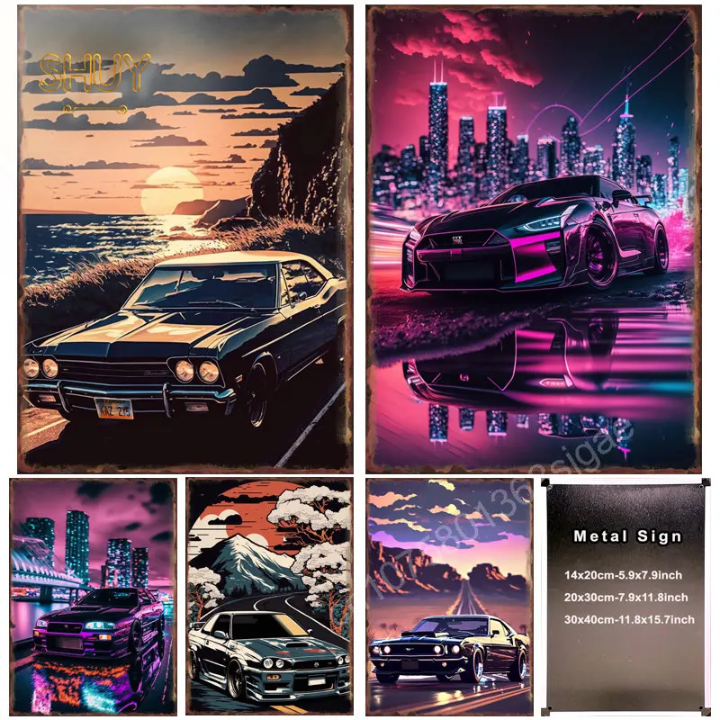 Trending Cars Retro Metal Tin Sign Moto Garage Bar Cafe Club Pub Mall Studente Dormitorio Decorazione Della Parete Decorazione Della Stanza Vintage