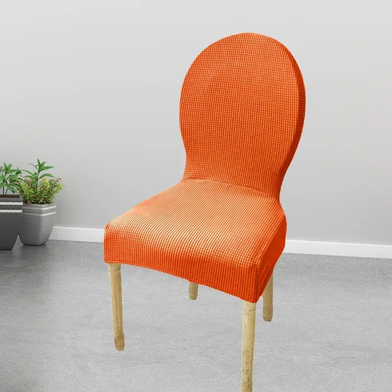 Round Back Chair Cover Jacquard Adjustable Large Size Luxury Chair Pad Case 2024 Christmas Seat Cover Streach Dining Chair Cover 6