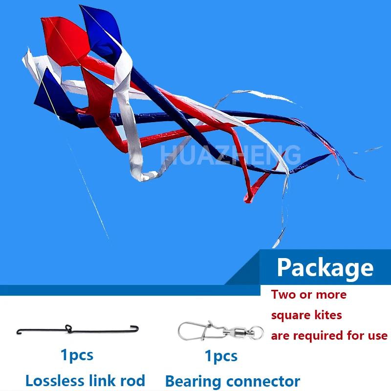 3D 4-meter Rainbow Colorful Nylon Soft Inflatable Kite Hanger Float Tail Strap Spiral Tail Hanger Free Connecting Rod Package 2