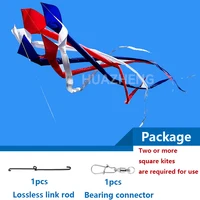 3D 4-meter Rainbow Colorful Nylon Soft Inflatable Kite Hanger Float Tail Strap Spiral Tail Hanger Free Connecting Rod Package 2