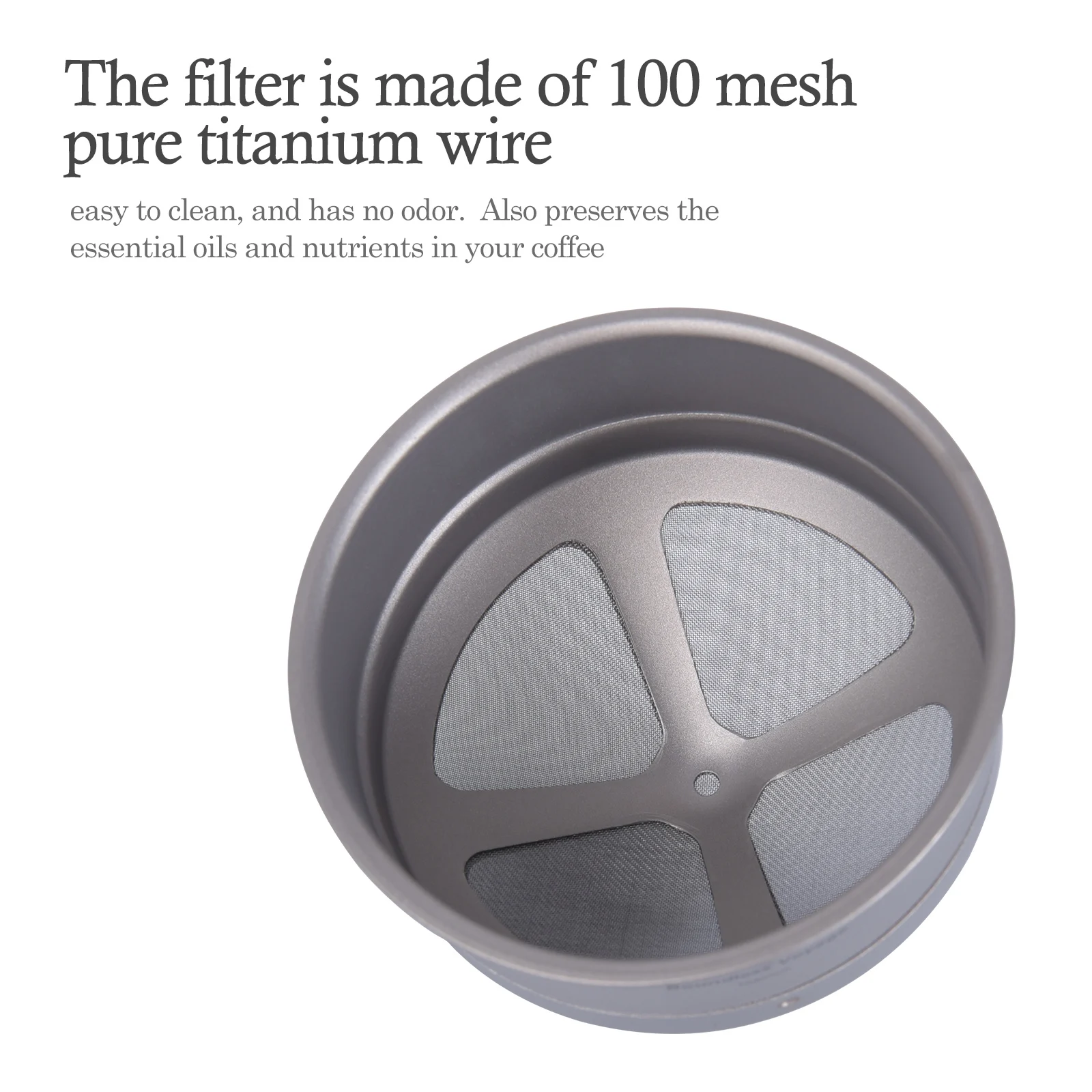 Boundless Voyage Titanium Mesh Pour Over Paperless Coffee Filter Lightweight Portable Outdoor Camping Reusable Cof_voghion.com
