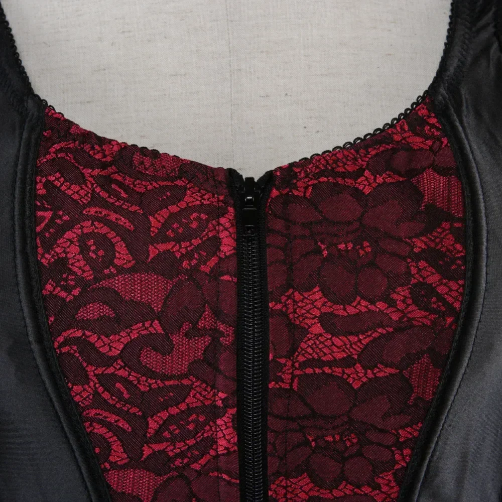 Corsets with Straps Brocade Vintage Vest Tops Women Overbust Bustier Plus Size Zipper Victorian Lingerie Lace Floral Corselet corset bustier top waist corset lace lingerie lace corset lace lingerie set