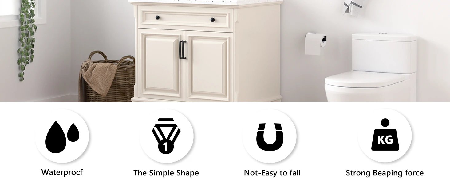 Description Picture 5 of item10-Pieces Matte Black Bathroom Accessories Set, 23.6 Inch Bath Towel Bar Set, SUS 304 Stainless Steel Bathroom Hardware Set