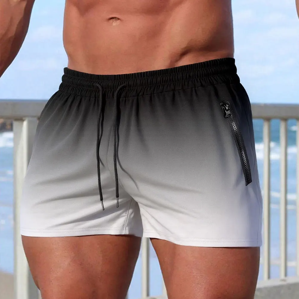 Herren-Shorts, Outdoor-Lauftasche, Kordelzug-Design, elastische Taille, einfarbig, bequem, atmungsaktiv, Shorts für den Sommer – Detail 15