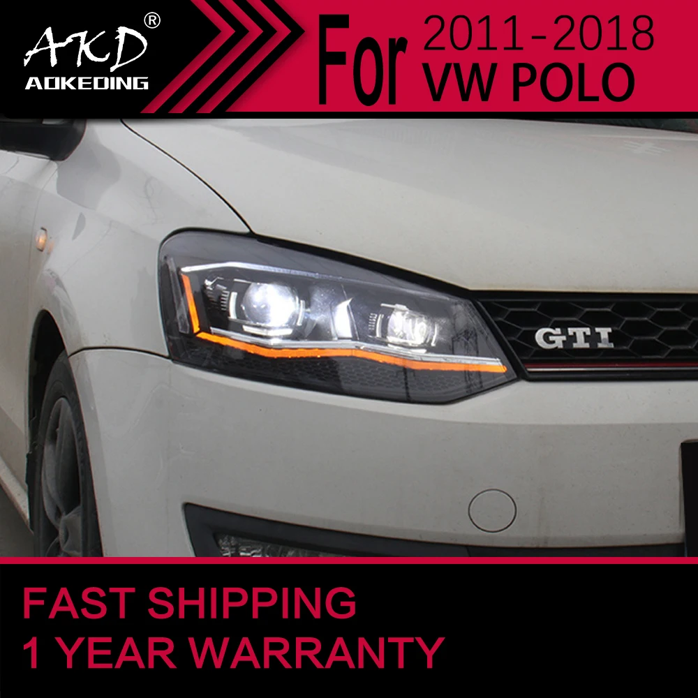 Car Lights for VW POLO Headlight 2011 2018 Head Lamp Drl Projector Lens Automotive Accessories