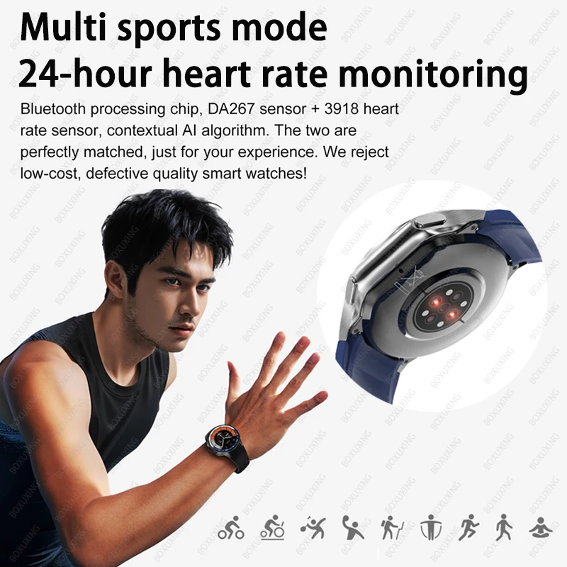 For OPPO Watch X Smart Watch Men Heart Rate Bluetooth Call 1.43" AMOLED 32G MP4 Music Video Playback 466*466 HD SmartWatch Man 6